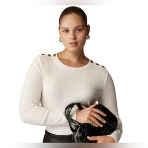 Jcrew Perfect-fit long-sleeve crewneck T-shirt with lion buttons